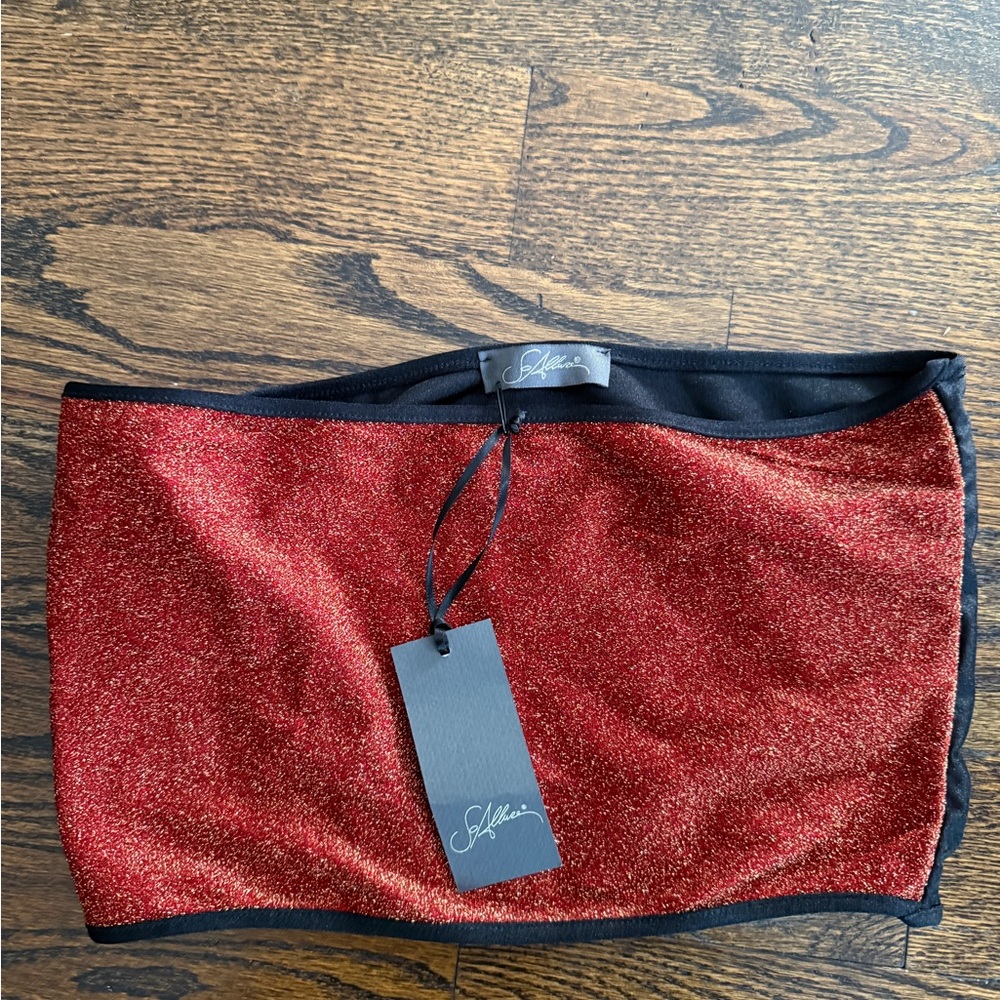 Soallure Shimmering Rust Tube Top Sz S